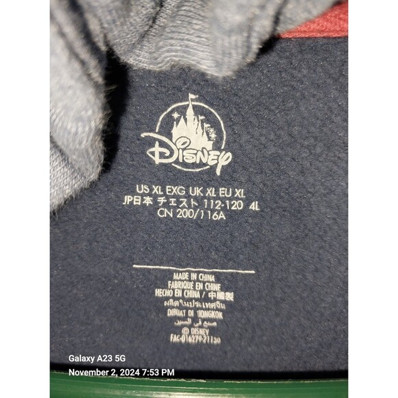 Disneyland Paris Stitch Pullover Hoodie Enjoy Every Moment Spell Out Mens XL - Picture 4 of 7